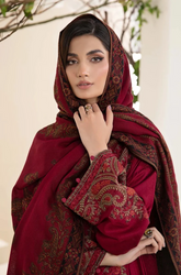 Maria B - Winter 3PC Dhanak Embroidered Suit - SB0217